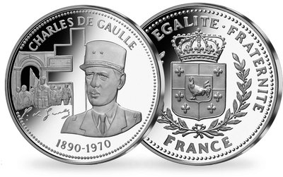 Frappe en argent pur la France Victorieuse: «Charles de Gaulle 1890-1970»